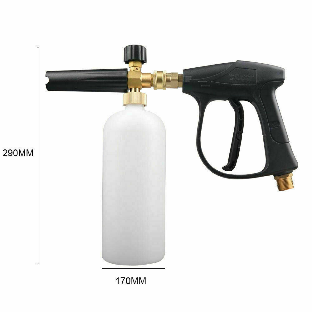 Snow Foam Washer Gun Car Wash Soap Lance Cannon Spray Pressure Jet Bottle Kit