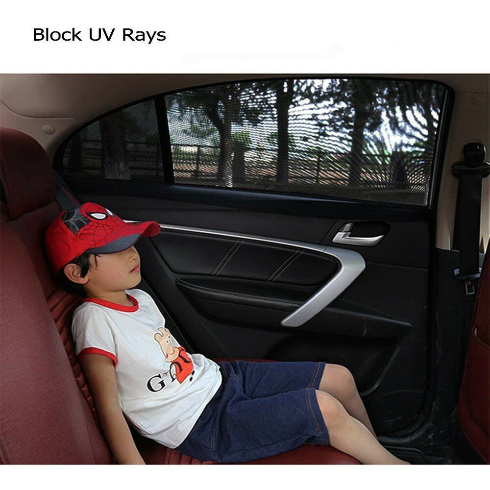 2x Side Rear Seat Window Mesh Sun Shade Car Window Socks Baby Kid UV Protection