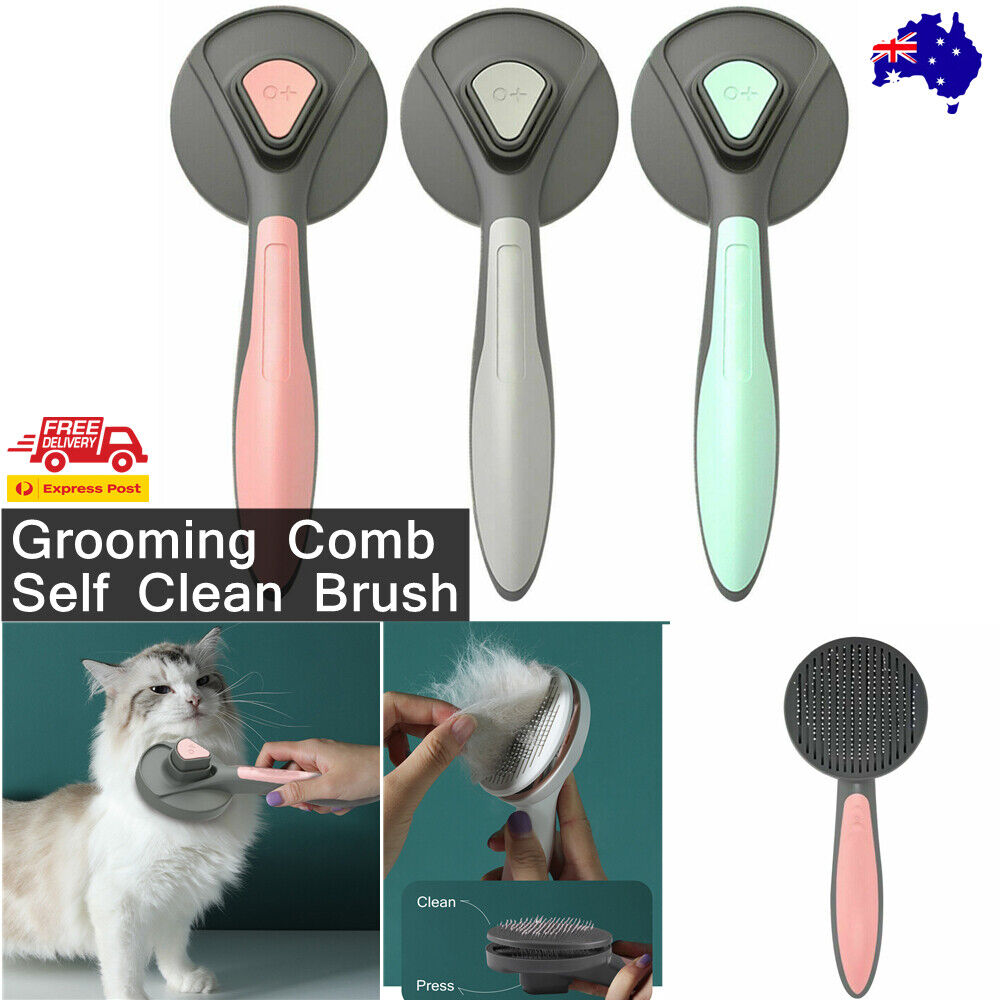 1x Pet Grooming Brush Self Cleaning Automatically Dog Cat Slicker Brush Remove