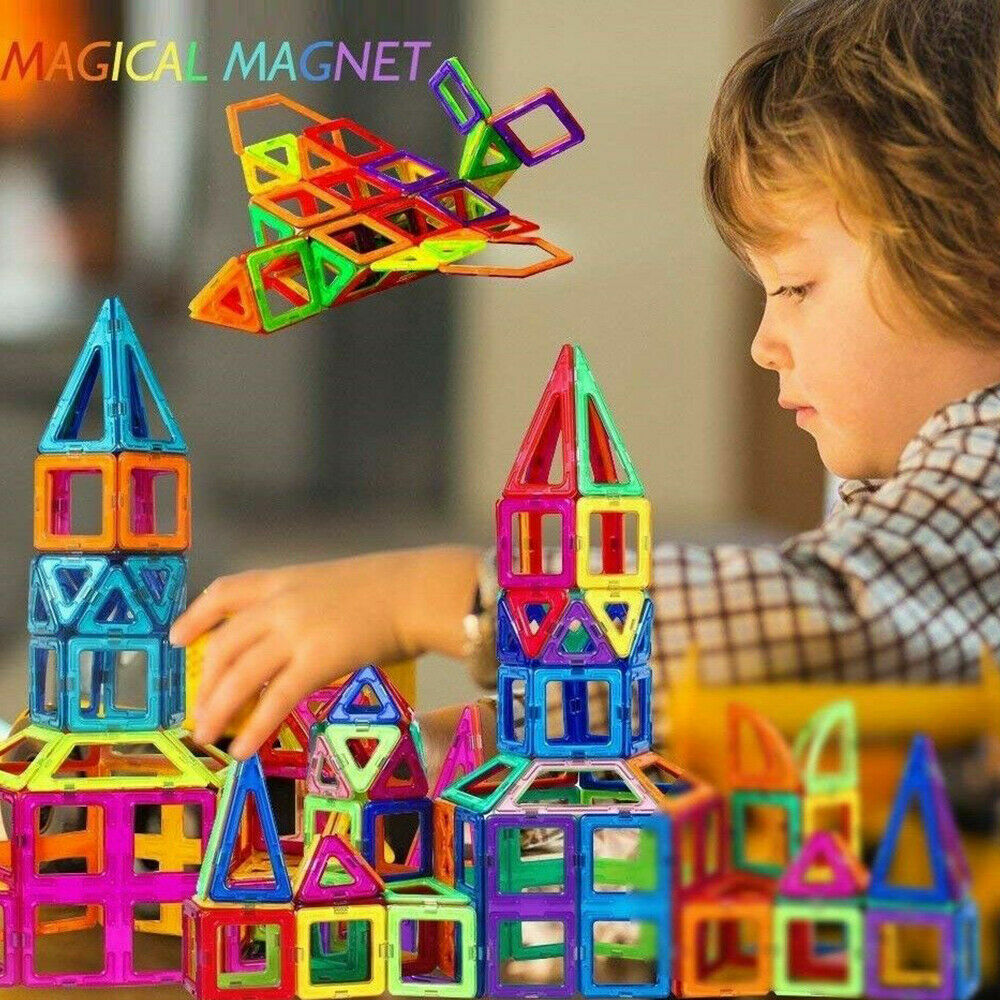 50pcs Magnetic Building Blocks Set 3D Tiles DIY Toys Gift Kids Educational