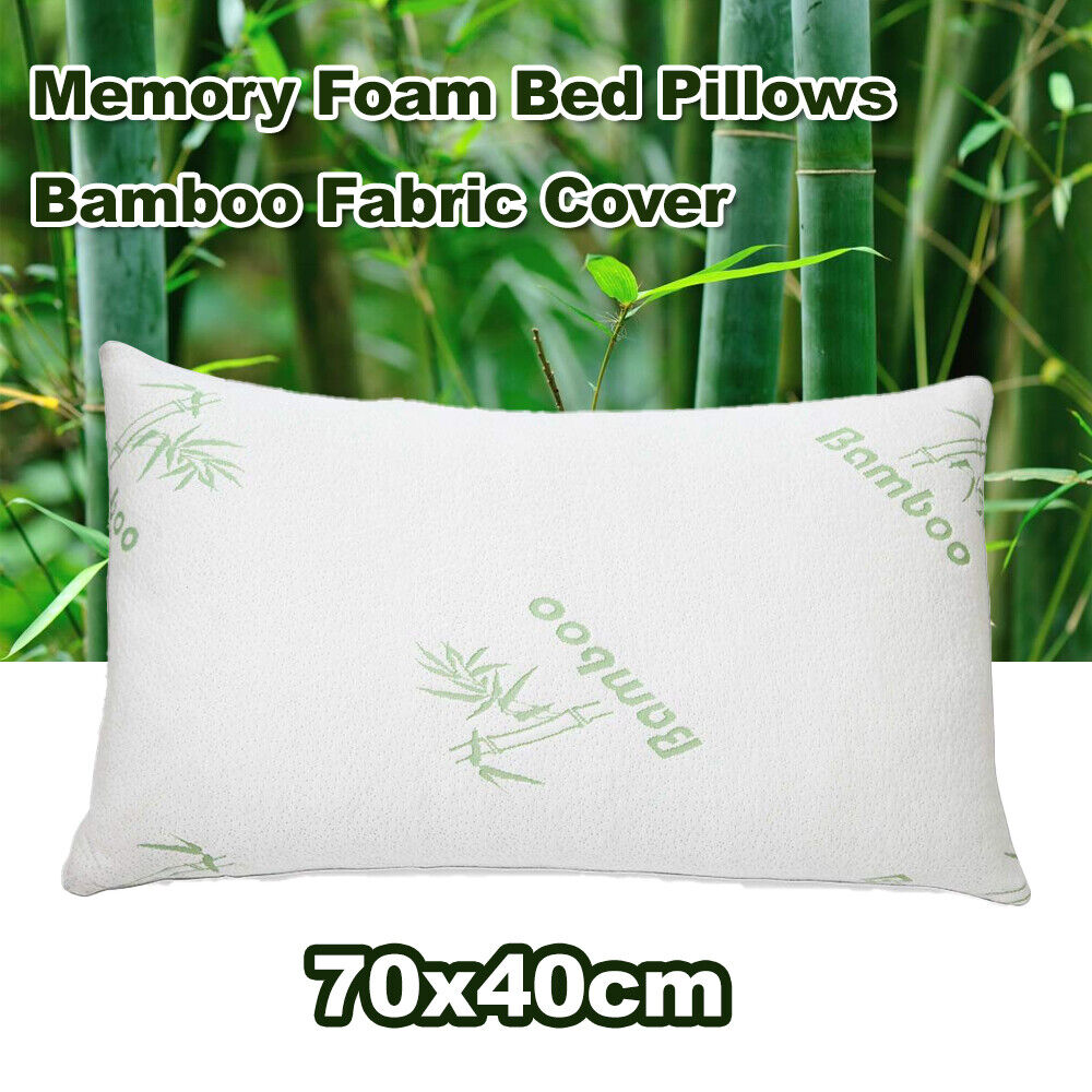 Luxury Bamboo Memory Foam Pillow Soft Fabric Fibre Cover Case 70x40cm OZ