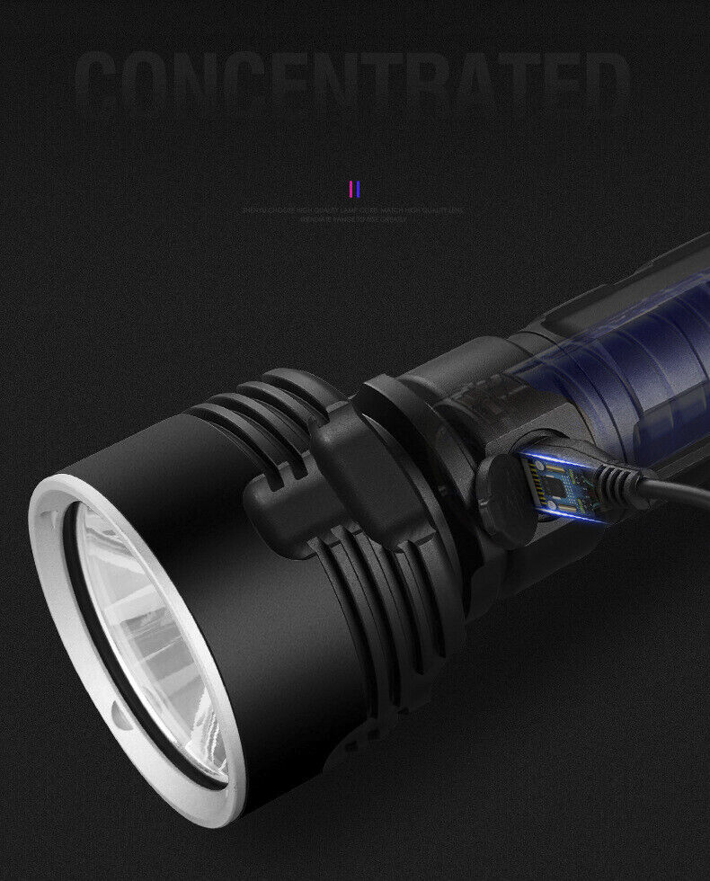 120000LM CREE L2 LED Tactical Rechargeable Flashlight USB Camping Hunting Torch