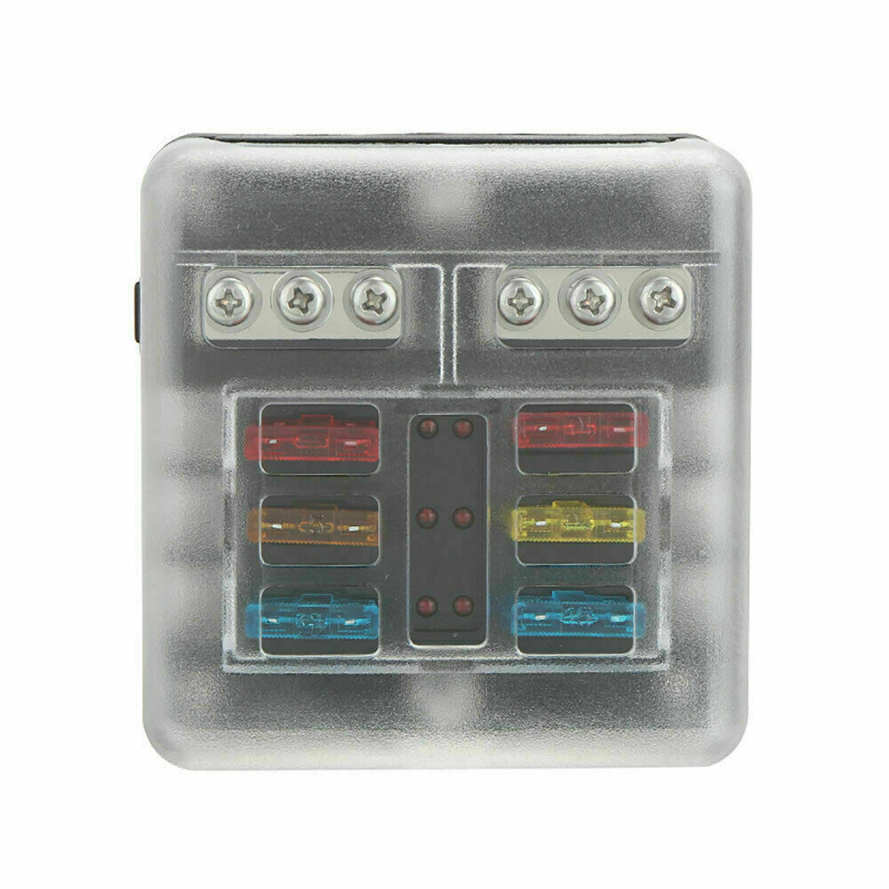 23PC 6 Way Blade Fuse Box Block Holder Indicator LED Light 12V/32V Car Marine AU