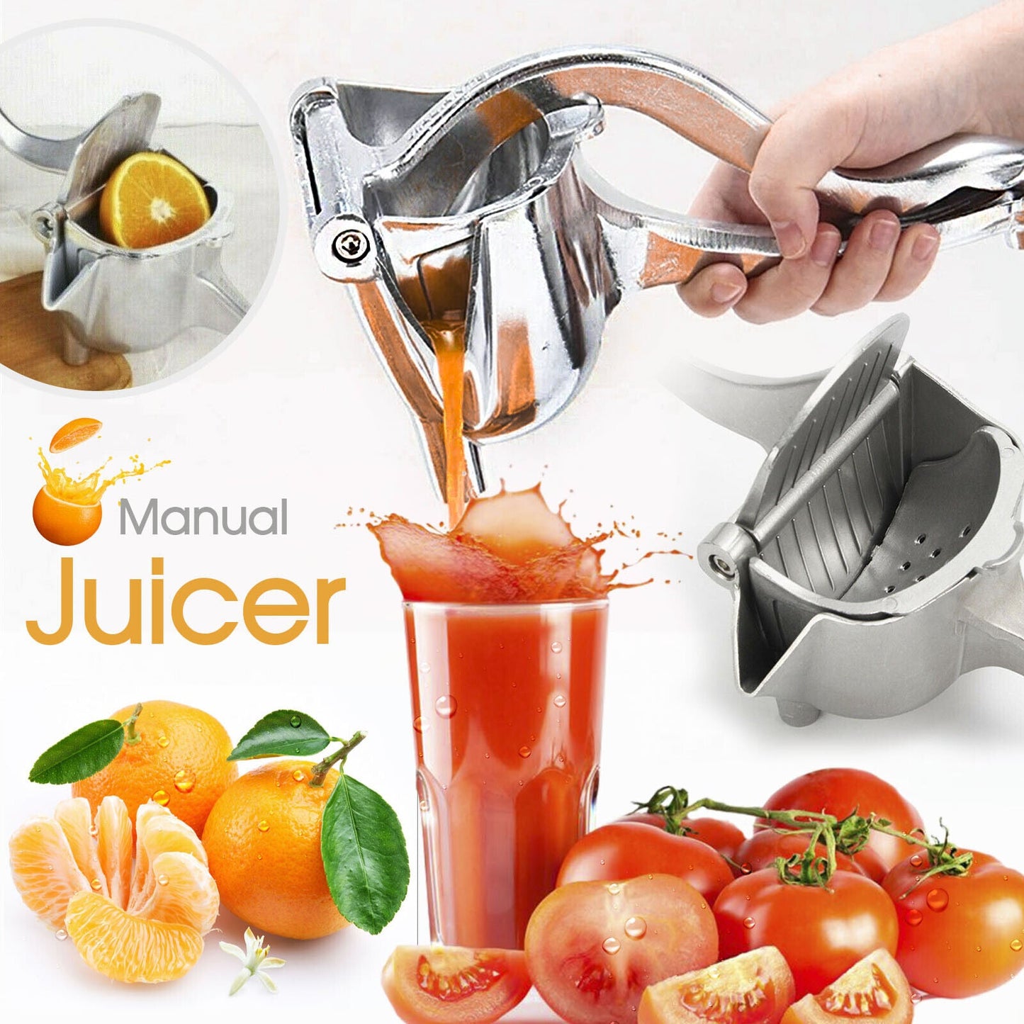 Manual Juicer Aluminum Alloy Hand Juice Press Squeezer Fruit Juicer Extractor