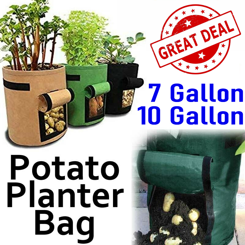 Potato Grow Planter Container Bag Pouch Root Planting Pot Side Breathable