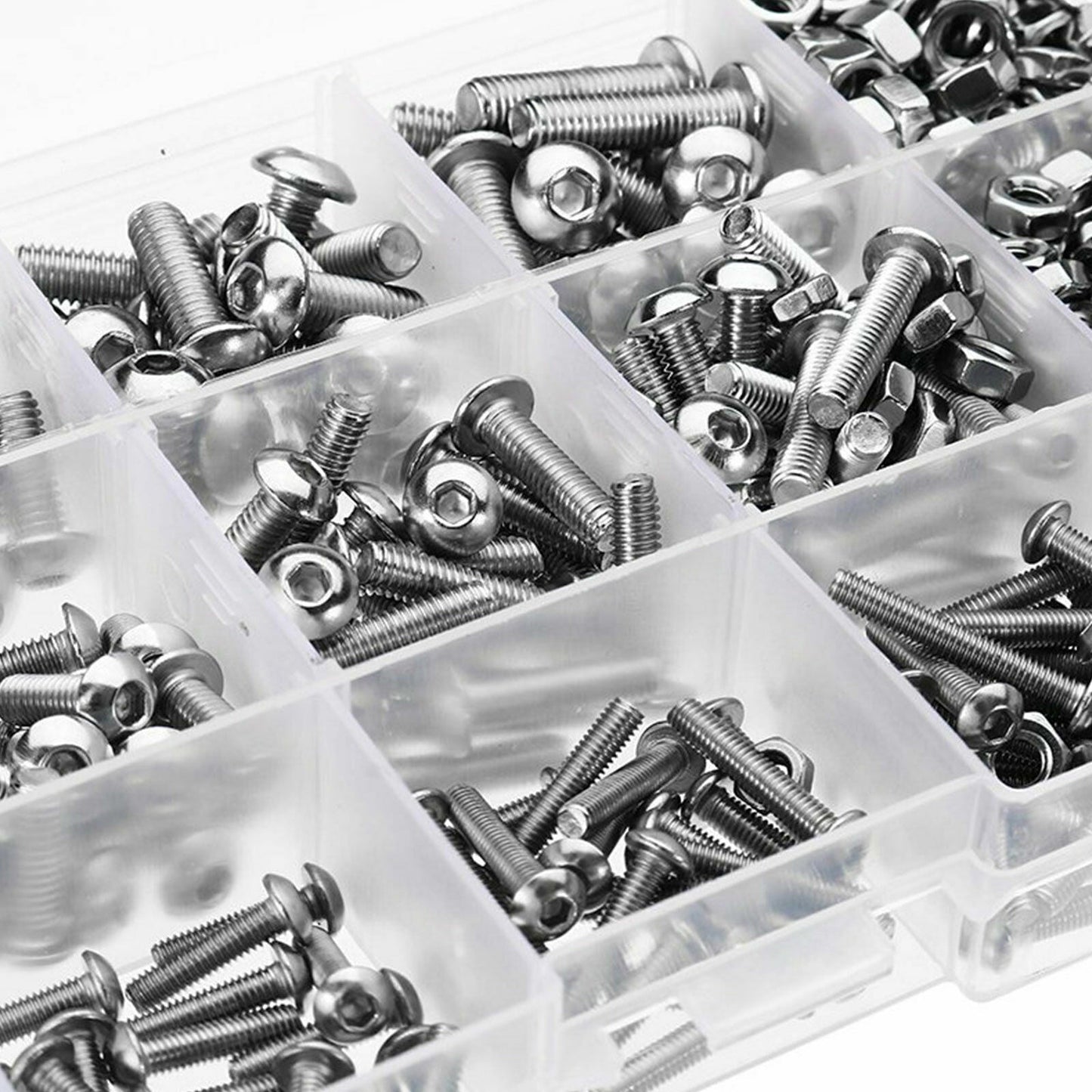 M3 M4 M5 304 500pc Stainless Steel Hex Socket Button Head Bolts Screws Nuts Kit