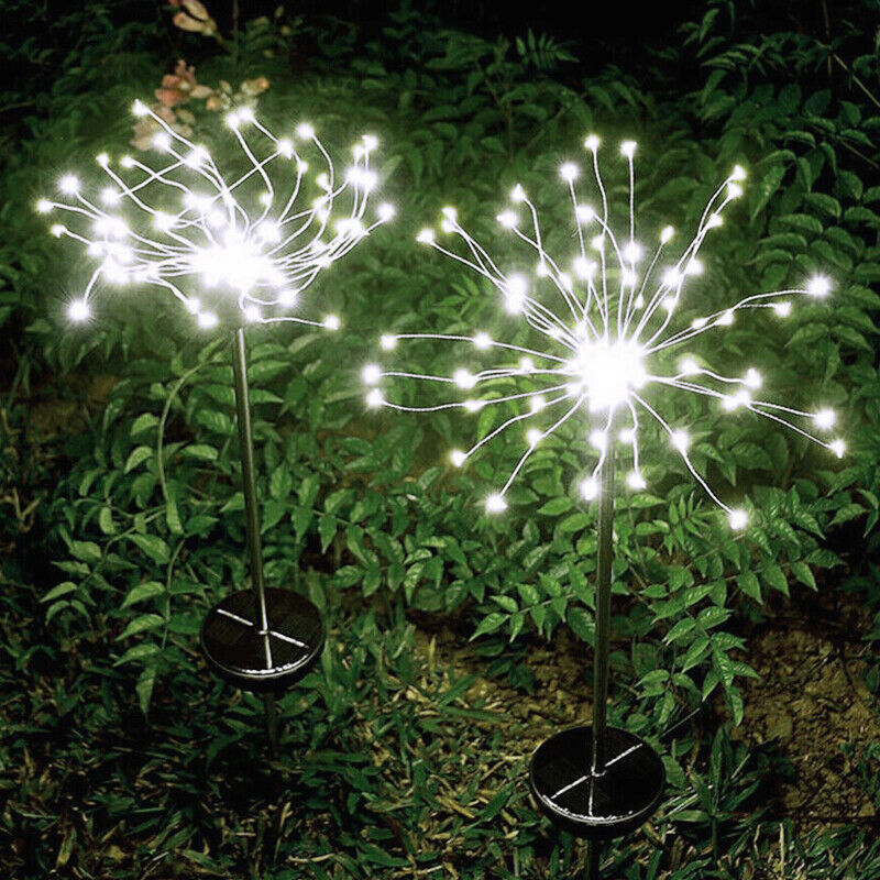 2X White/ Colorful Fireworks LED Fairy String Lights Starburst Solar Garden AU