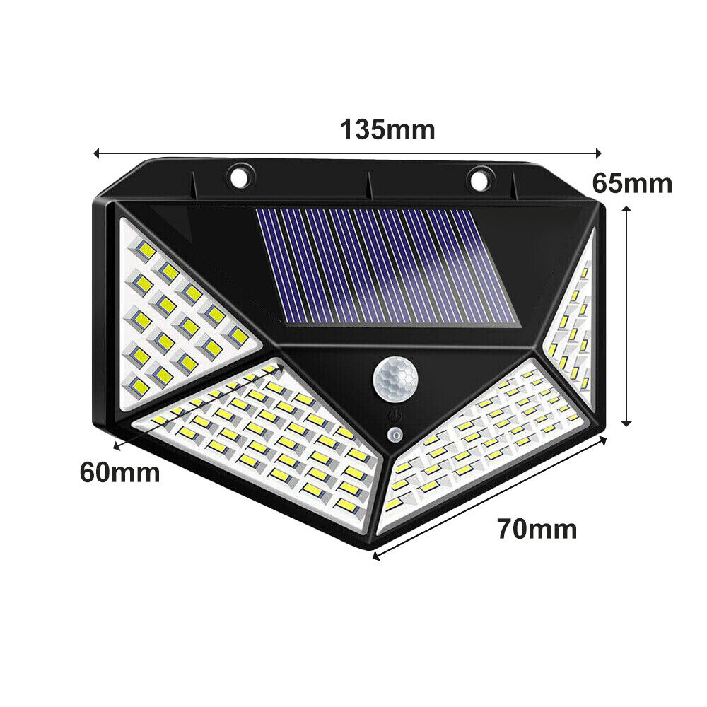 Solar Sensor Wall Light 100 LED Motion Lamp Lights Outdoor Safety Security Home