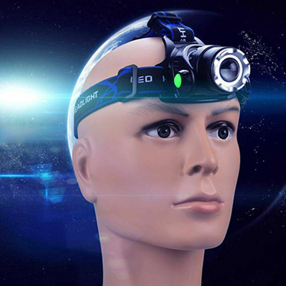 100000LM Zoomable LED Headlamp Rechargeable Headlight CREE XML T6 Head Torch