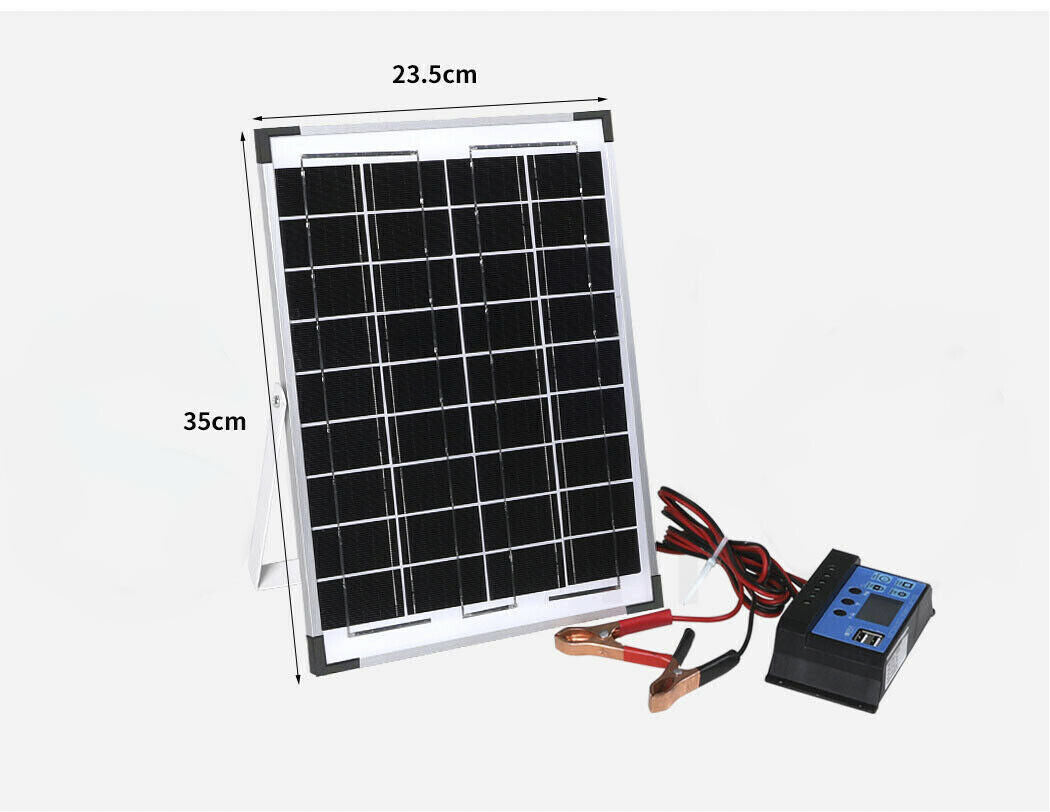 12V 10W Solar Panel Kit MONO Caravan Home Regulator RV Camping Power Charging