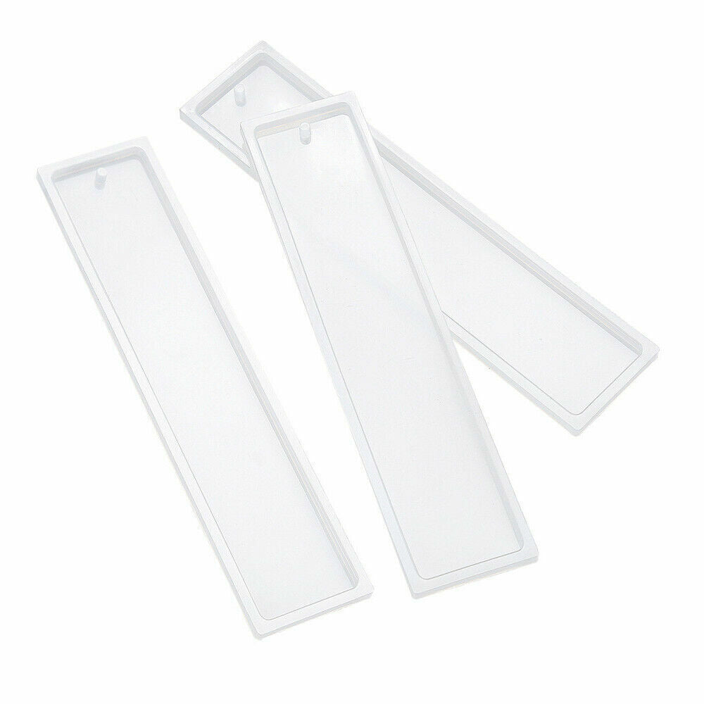 5pcs Rectangle Silicone Bookmark Mold DIY Epoxy Resin Craft Mould Making Tool AU