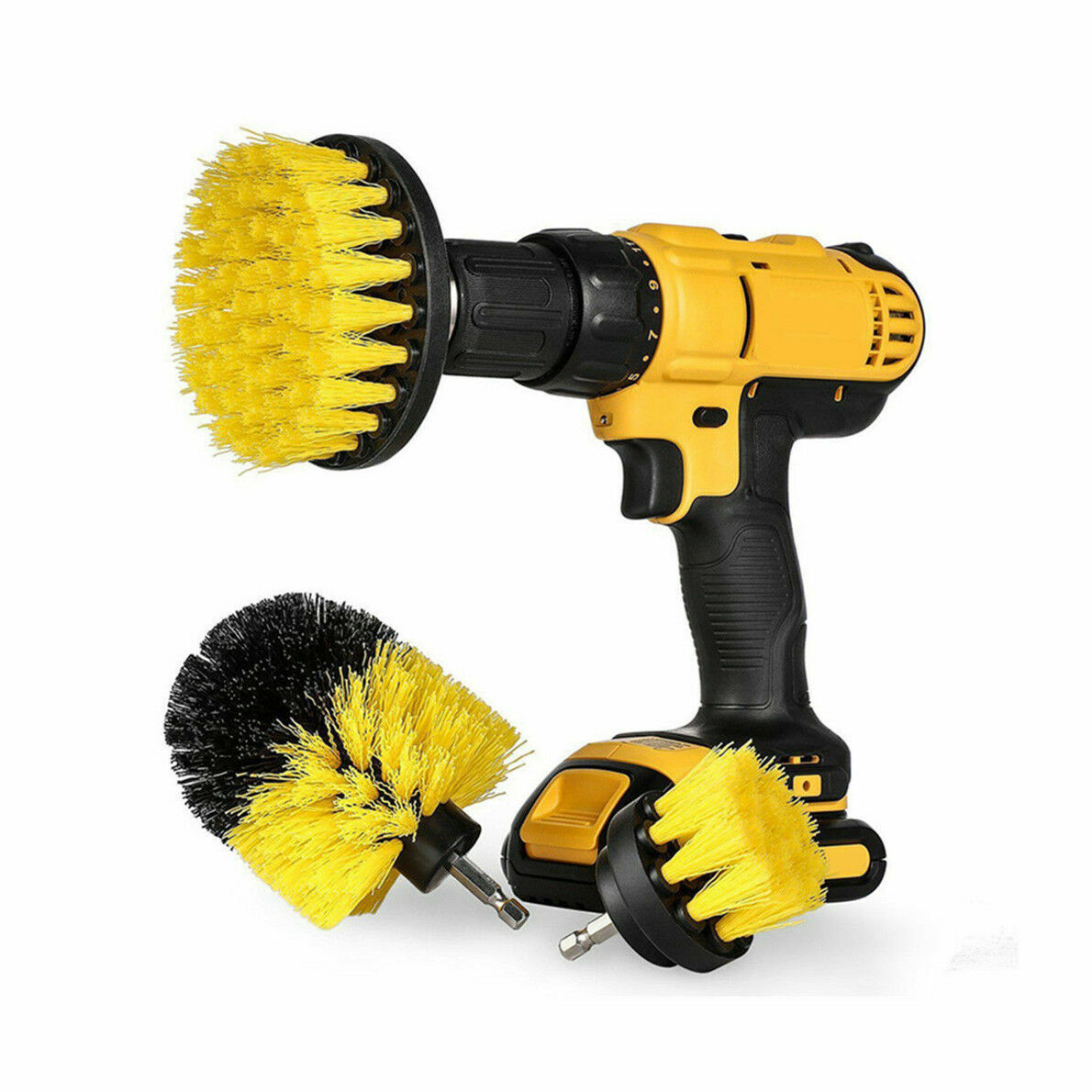 AU Grout Power Scrubber Cleaning Drill Brush Tub Cleaner Combo Tool Kit Yellow