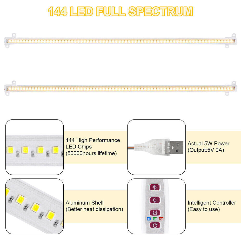 USB LED Grow Light Plant Full Spectrum Dimmable Indoor Flower Indoor Strip Lamp