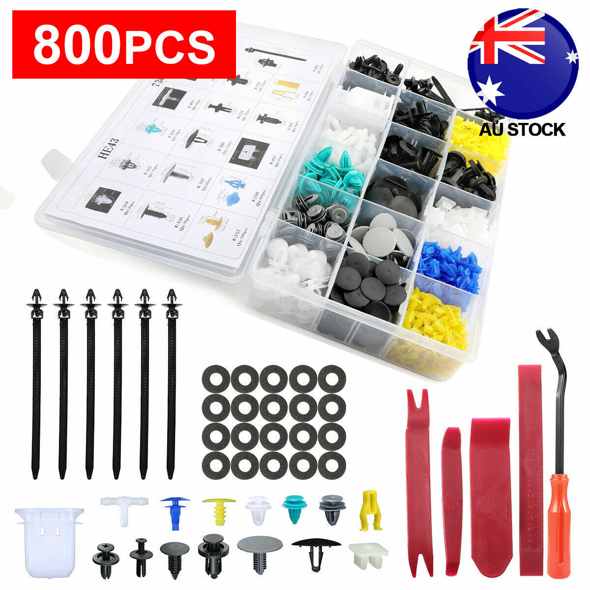 800PCS Door Panel Bumper Car Plastic Fastener Trim Body Clips Kit Rivet Retainer