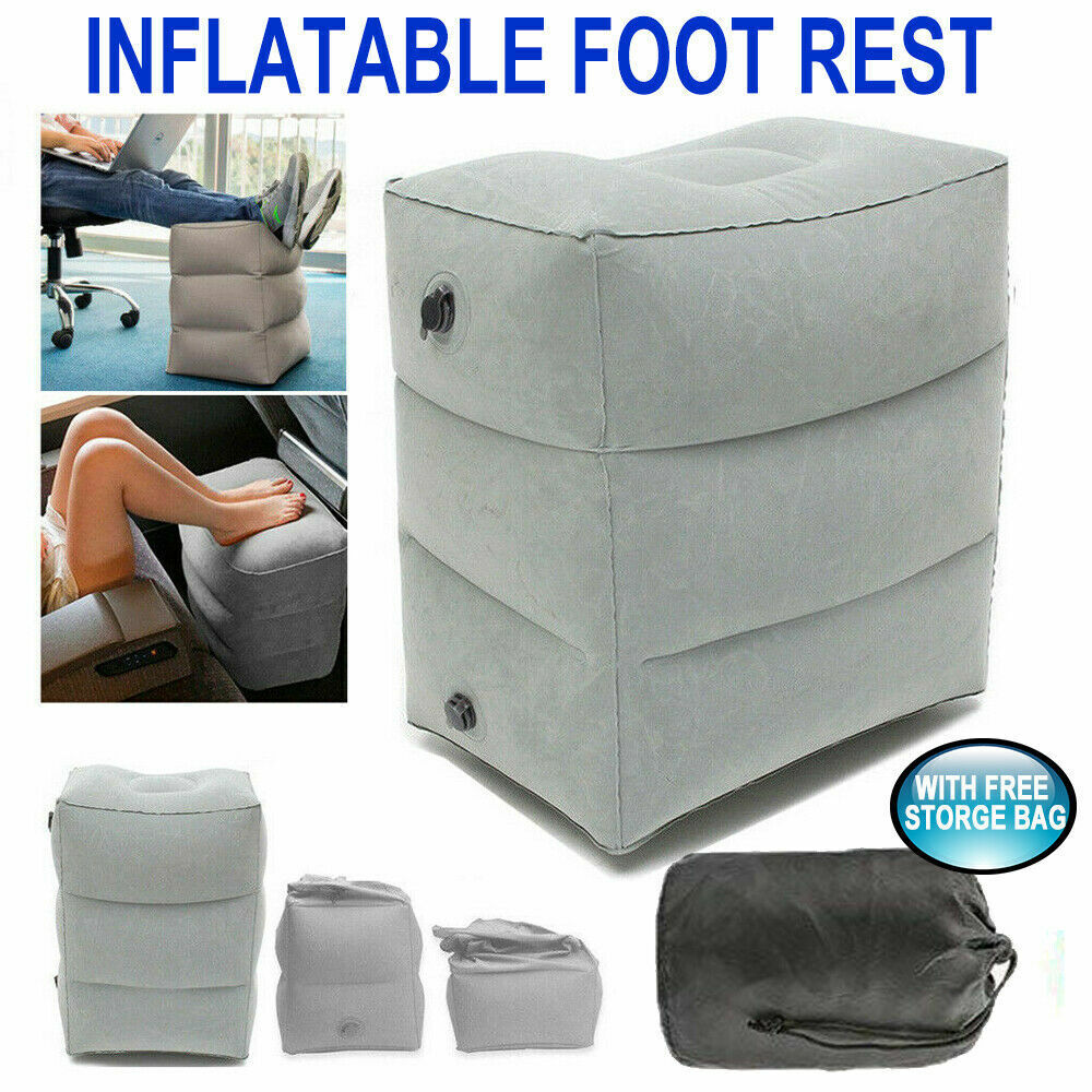 Travel Inflatable Foot Rest Air Pillow Cushion Office Home Leg Footrest Relax AU