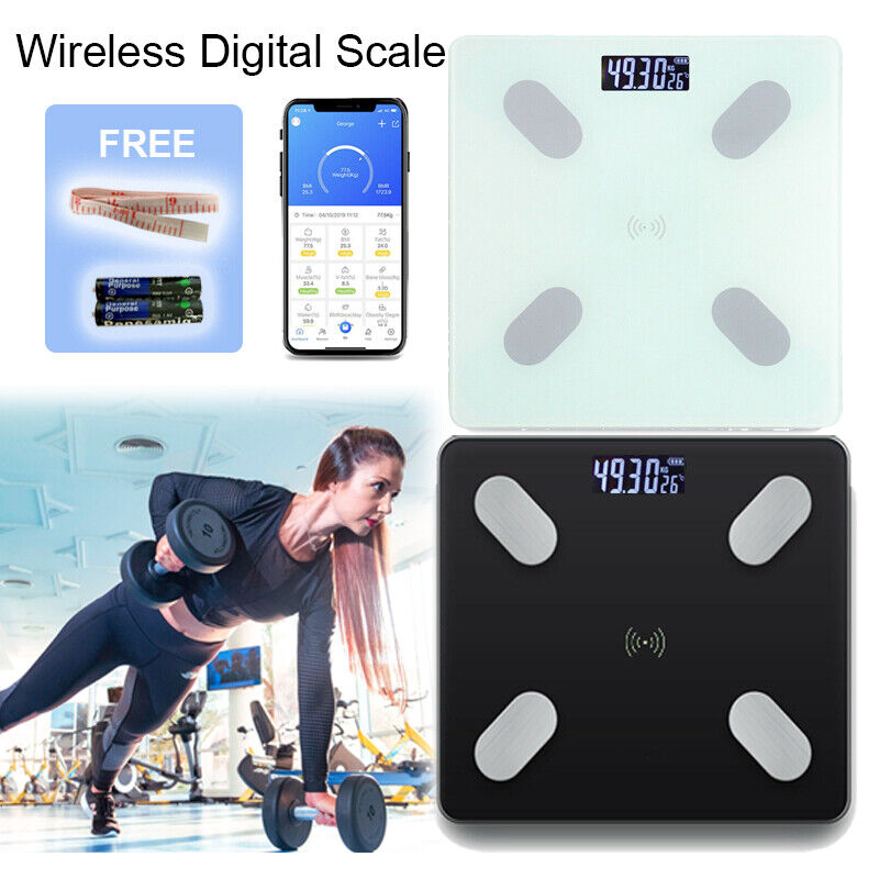 Wireless Digital Body Fat Scale Bathroom Bluetooth Scales Weight BMI Water 180KG