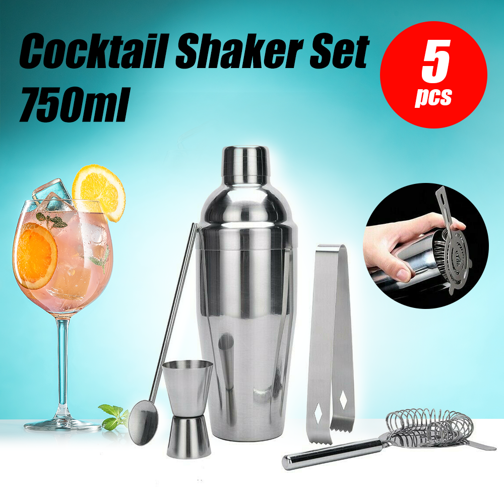 Cocktail Shaker Set Maker Mixer Martini Spirits Bar Strainer Bartender Kit 750ML