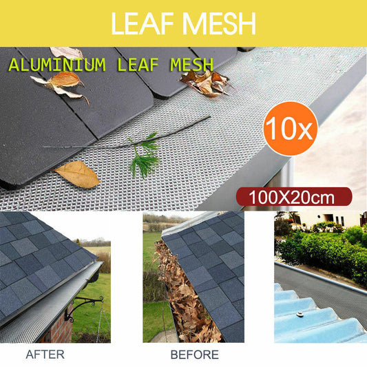 Gutter Guard Aluminium Leaf Mesh Deluxe Home Garden DIY Silver 100x20cm
