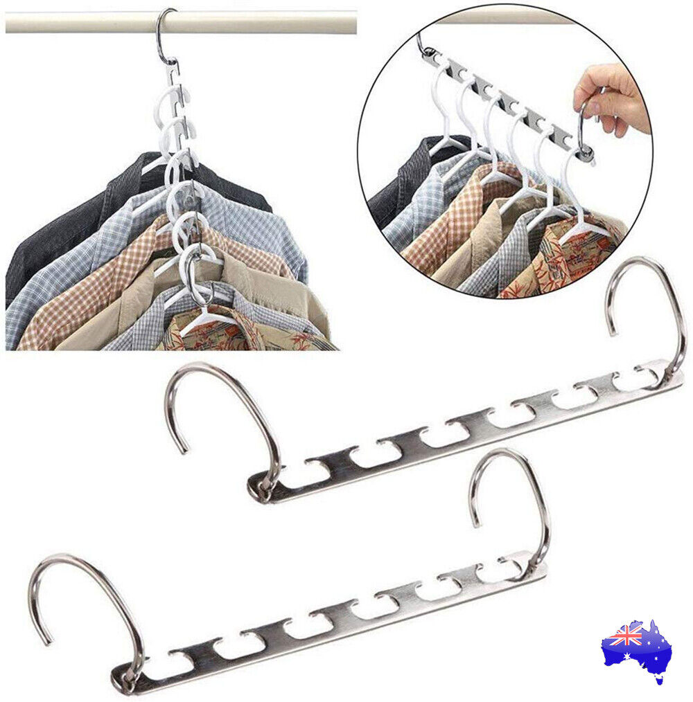 Space Saver Clothes Coat Pant Magic Hanger Metal Hooks Closet Organizer Storage