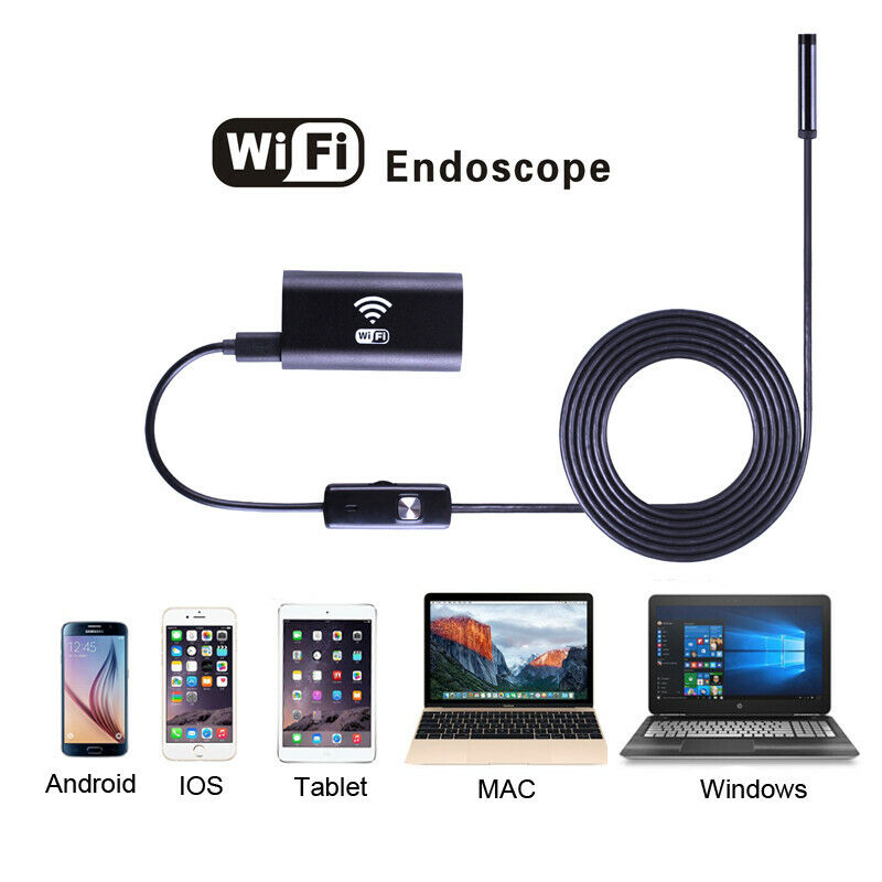 WIFI Endoscope 2MP 8mm Borescope Inspection Camera for Mobile Phone 1/2/3.5/5M