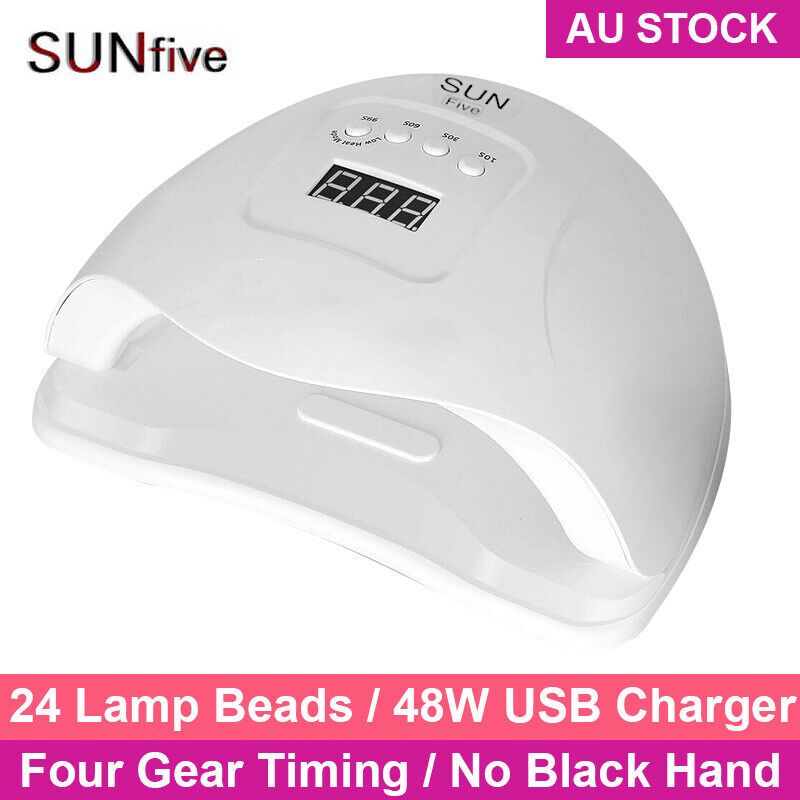 48W USB SUN FIVE UV Nail Lamp Light LED Gel Polish Dryer Curing Manicure Machine