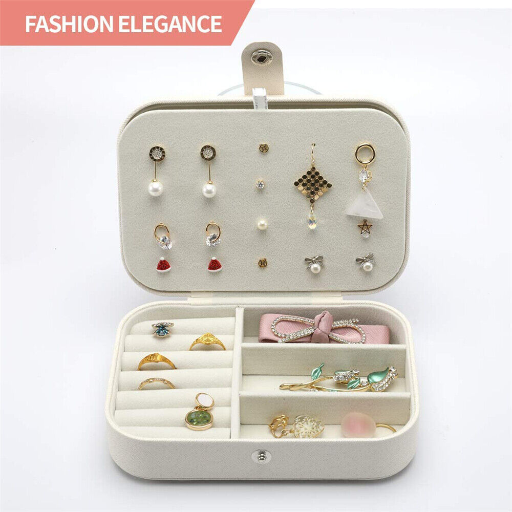 Women Portable Jewellery Box Travel Ornaments Ring Storage Organizer Makeup Case