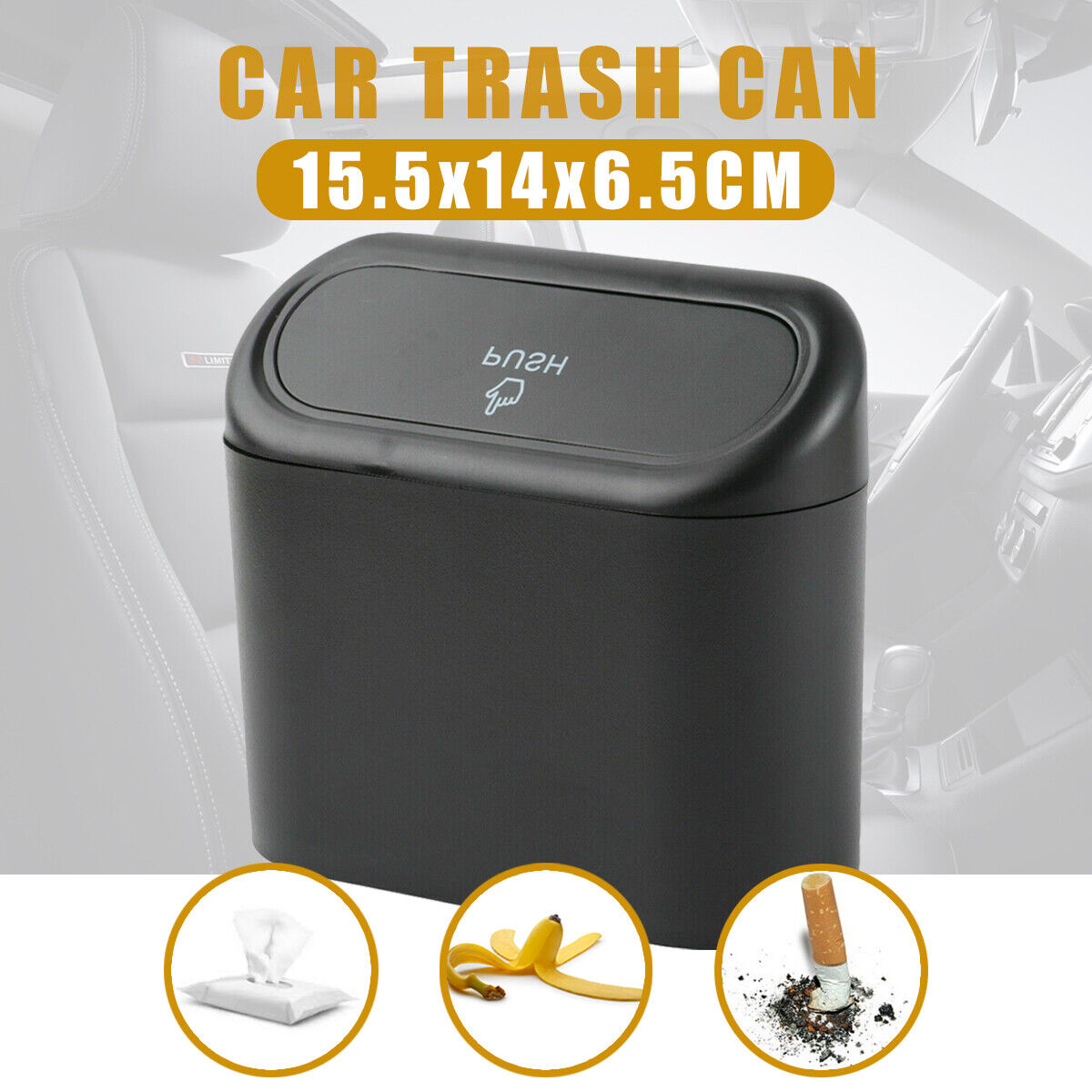 Mini Auto Car Trash Rubbish Can Garbage Dust Dustbin Box Case Holder Bin Trash