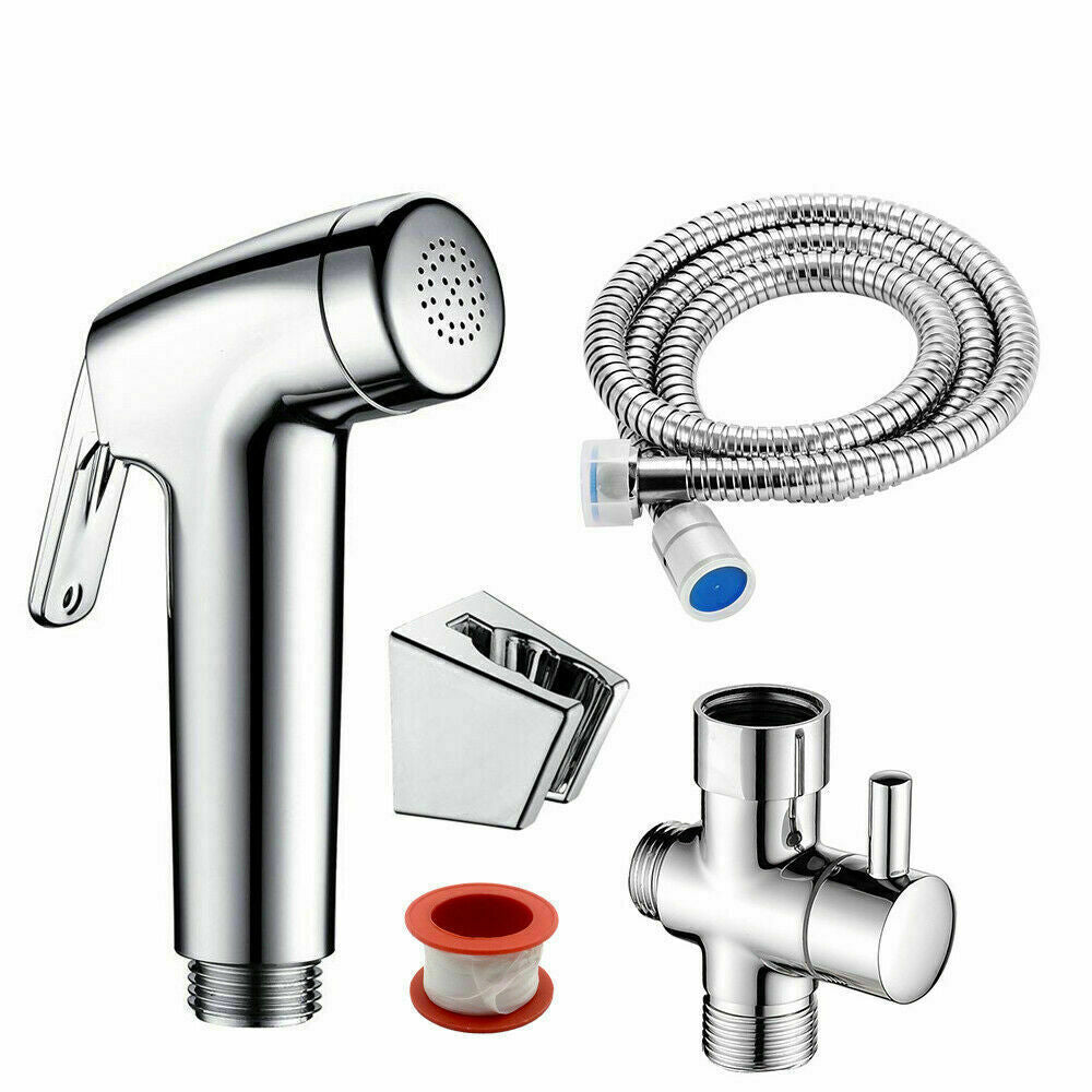 Shower Head Douche Hand Held Bidet Toilet Spray Jet Shattaf Kit Chrome