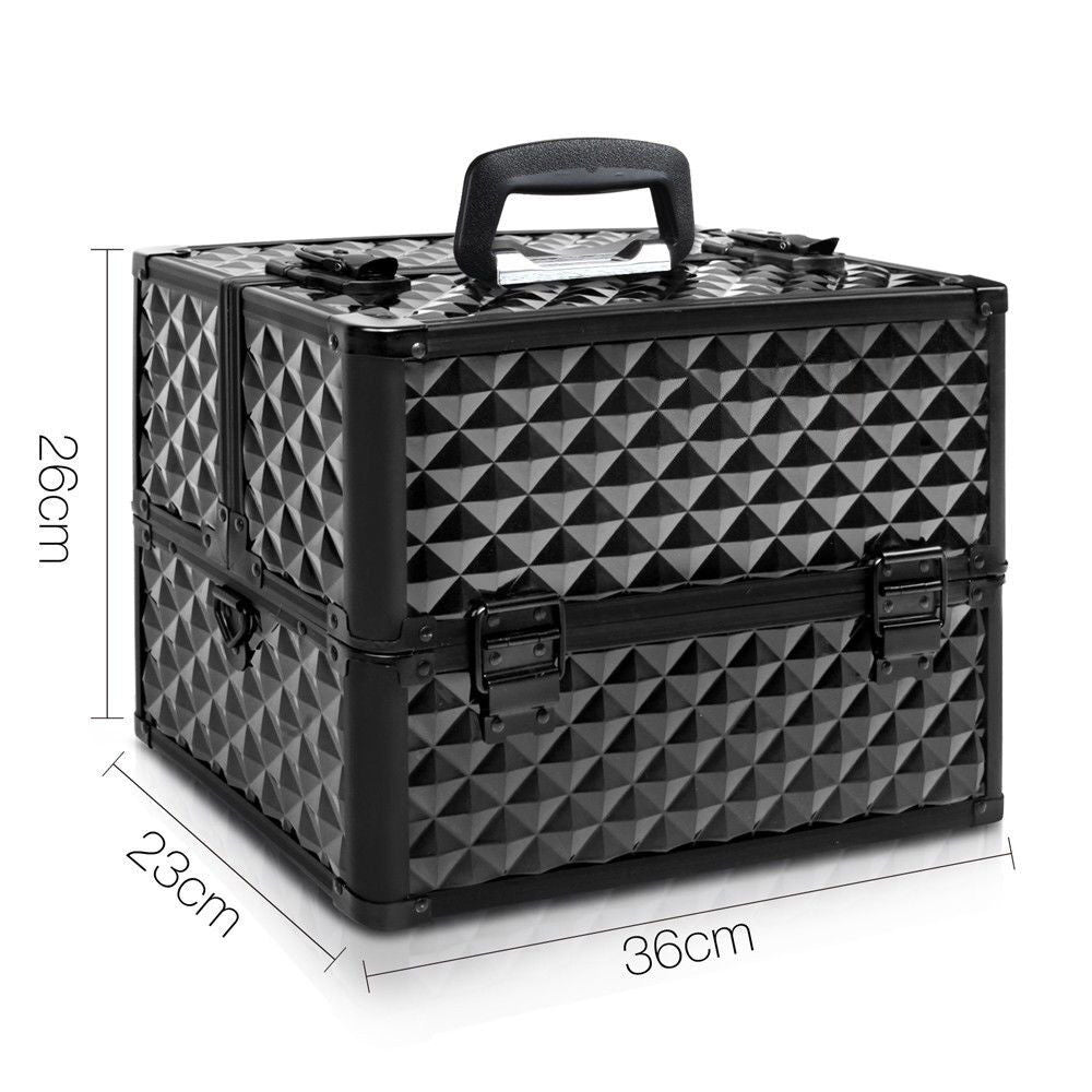 Portable Cosmetic Beauty Makeup Case Carry Bag Organiser Box Diamond AU Stock