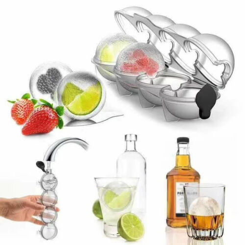 4 Hole Ice Ball Modle Maker For Whiskey Cocktail FruitPopsicles IcedTea Reusable