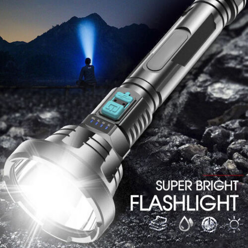 90000LM LED Light Super Bright USB Rechargeable Tactical Flashlight Torch AU