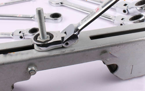 12 Pcs Metric 8-19mm Flexible Head Spanner Gear Ratchet Wrench Cr-V Steel Set