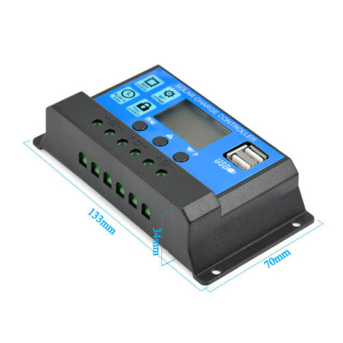 Solar Panel Regulator Charge Controller USB 10A/20A/30A 12V-24V