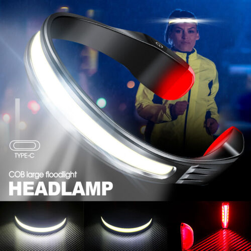 1000LM COB Powerful Headlamp USB C Rechargeable Flashlight Portable Strong Light