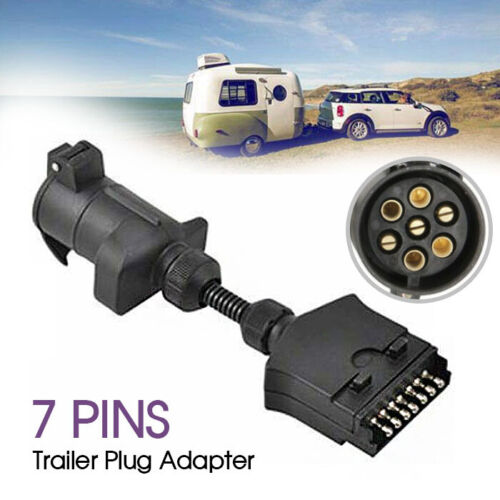 Trailer Adapter Plug 7 PIN Round Female to Flat Male Caravan, boat Connector