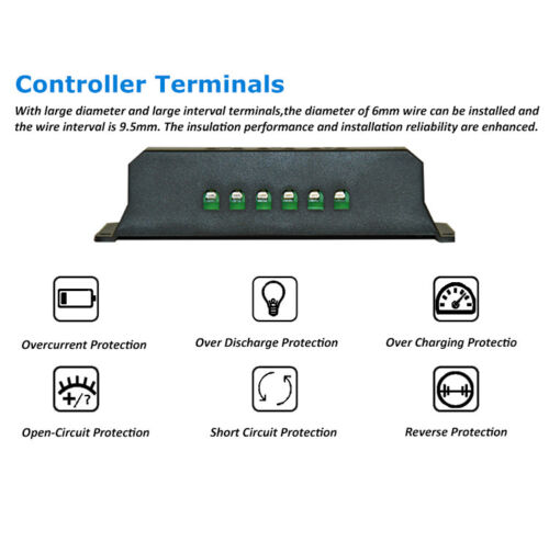 Solar Panel Regulator Charge Controller USB 10A/20A/30A 12V-24V