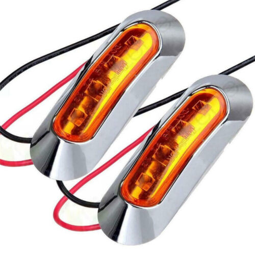 10PCS Amber SMD 4 LED Truck Side Marker Light Clearance Lamp Trailer 12/24v