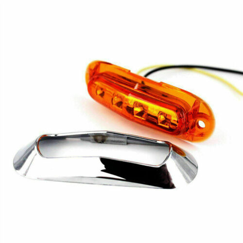 10PCS Amber SMD 4 LED Truck Side Marker Light Clearance Lamp Trailer 12/24v