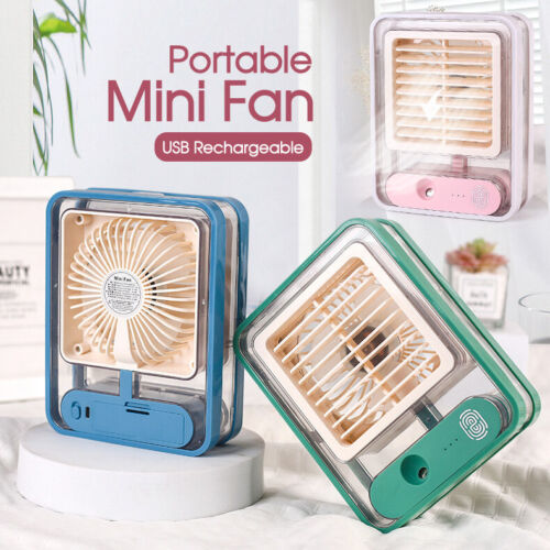 Portable Personal Air Conditioner Fan Mini Air Cooler Desk Fan USB Rechargeable