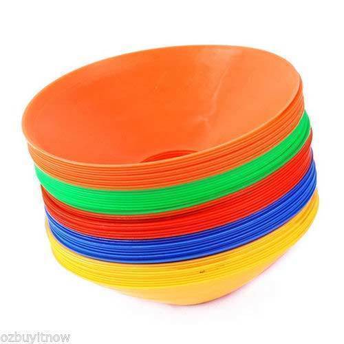 60 Pack Sports Training Discs Markers Cones Soccer Rugby Fitness Exercise